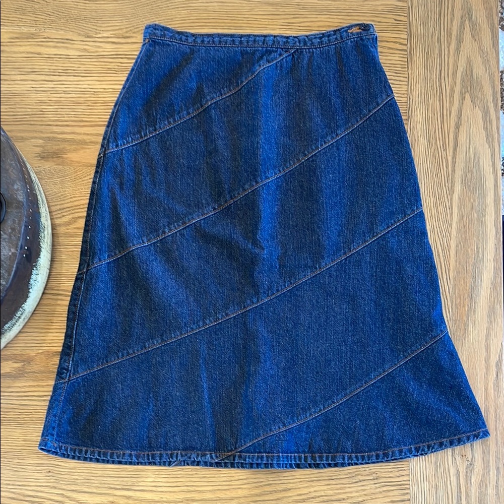 y2k Lipstar denim midi skirt